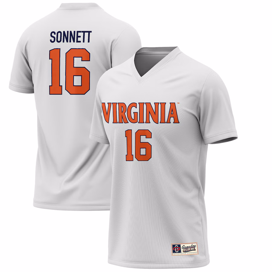 Youth GameDay Greats Emily Sonnett White Virginia Cavaliers Lightweight Alumni Soccer Jersey - Puhuasuan