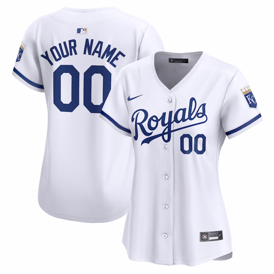 Women's Kansas City Royals Nike White Home Limited Custom Jersey - Puhuasuan