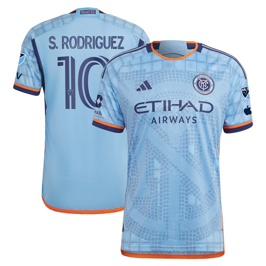 Men's New York City FC Santiago Rodríguez adidas Sky Blue 2024 The Interboro Kit Authentic Player Jersey - Puhuasuan