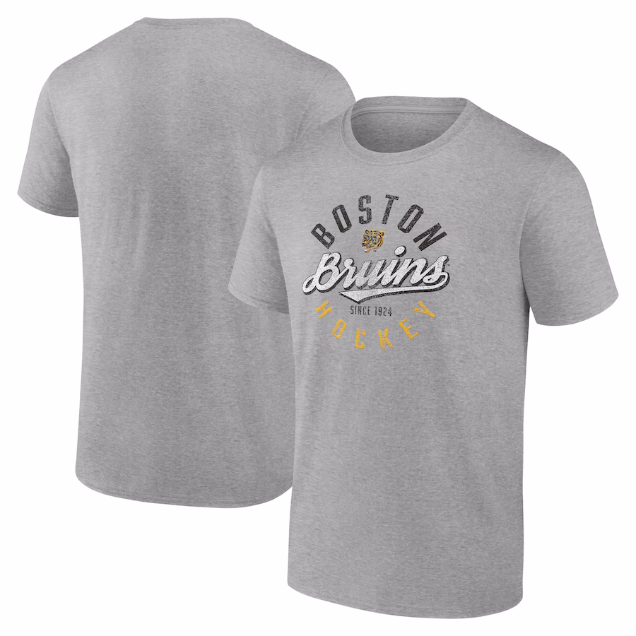 Men's Boston Bruins Fanatics Gray Emblem T-Shirt - Puhuasuan