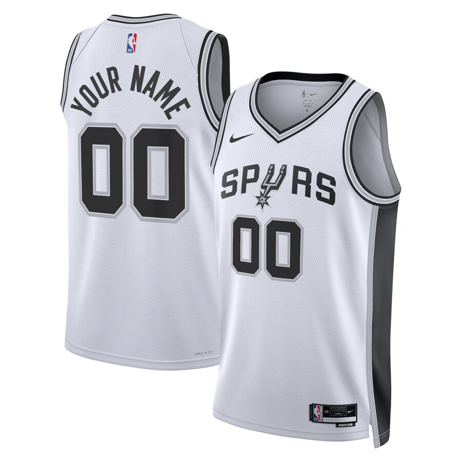 Unisex San Antonio Spurs Nike White Swingman Custom Jersey - Association Edition - Puhuasuan