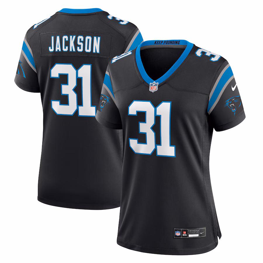Women's Carolina Panthers Lamar Jackson Nike  Black  Game Jersey - Puhuasuan