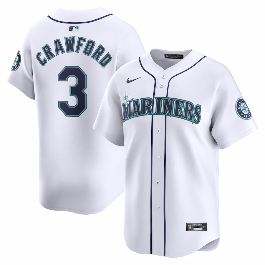 Men's Seattle Mariners J.P. Crawford Nike White Home Limited Player Jersey - Puhuasuan