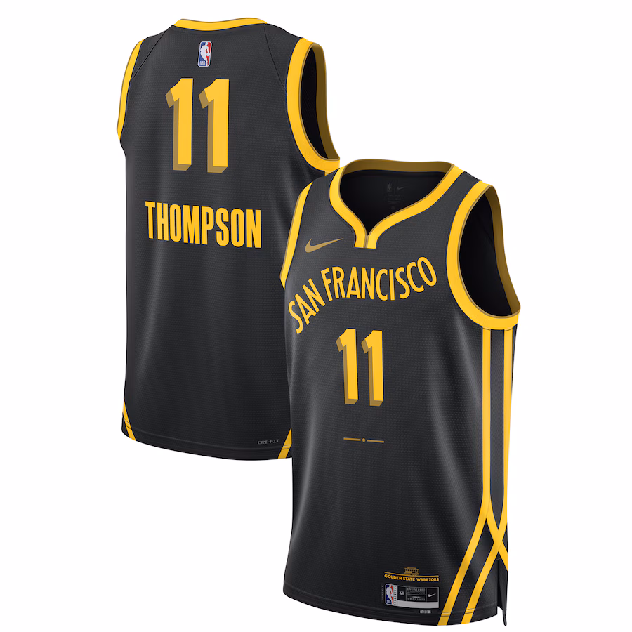 Unisex Golden State Warriors Klay Thompson Nike Black 2023/24 Swingman Jersey - City Edition - Puhuasuan