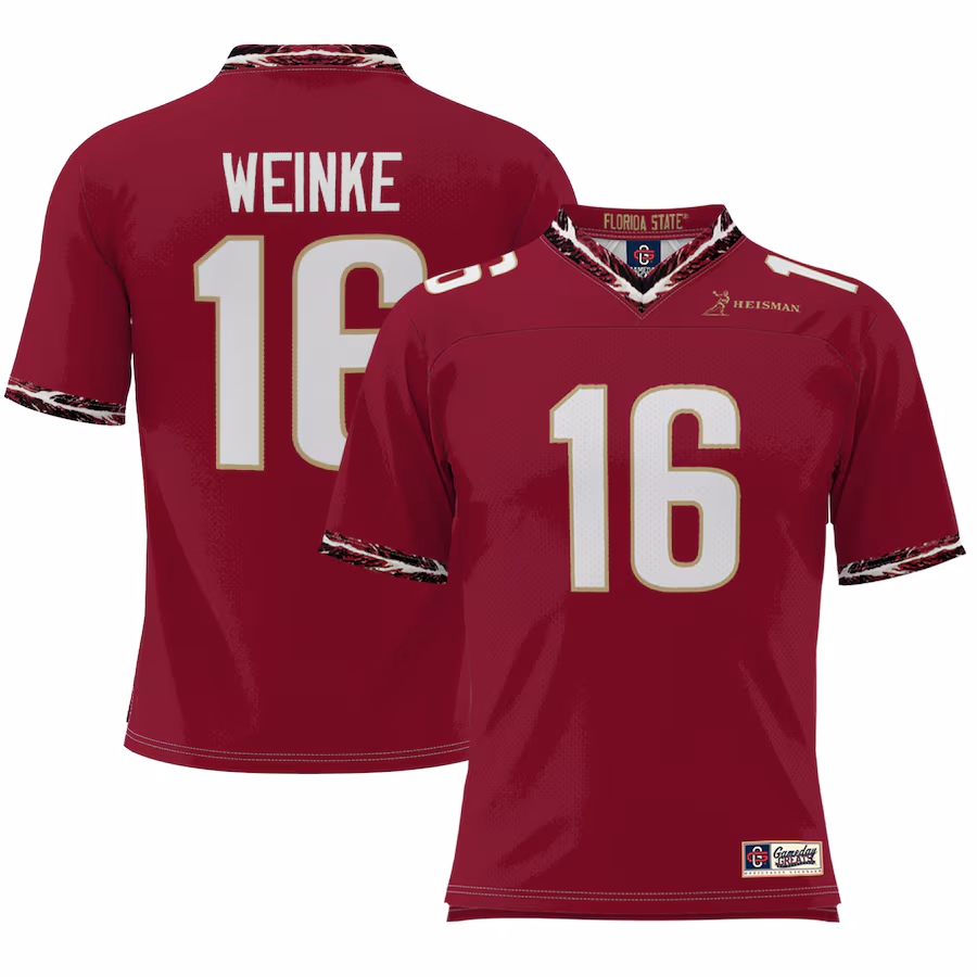 Men's Chris Weinke Garnet Florida State Seminoles Heisman Football Jersey - Puhuasuan