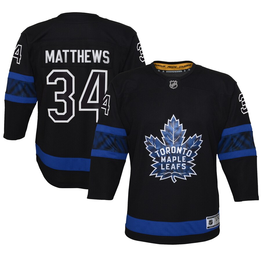 Youth Toronto Maple Leafs Auston Matthews Black Alternate Premier Player Jersey - Puhuasuan