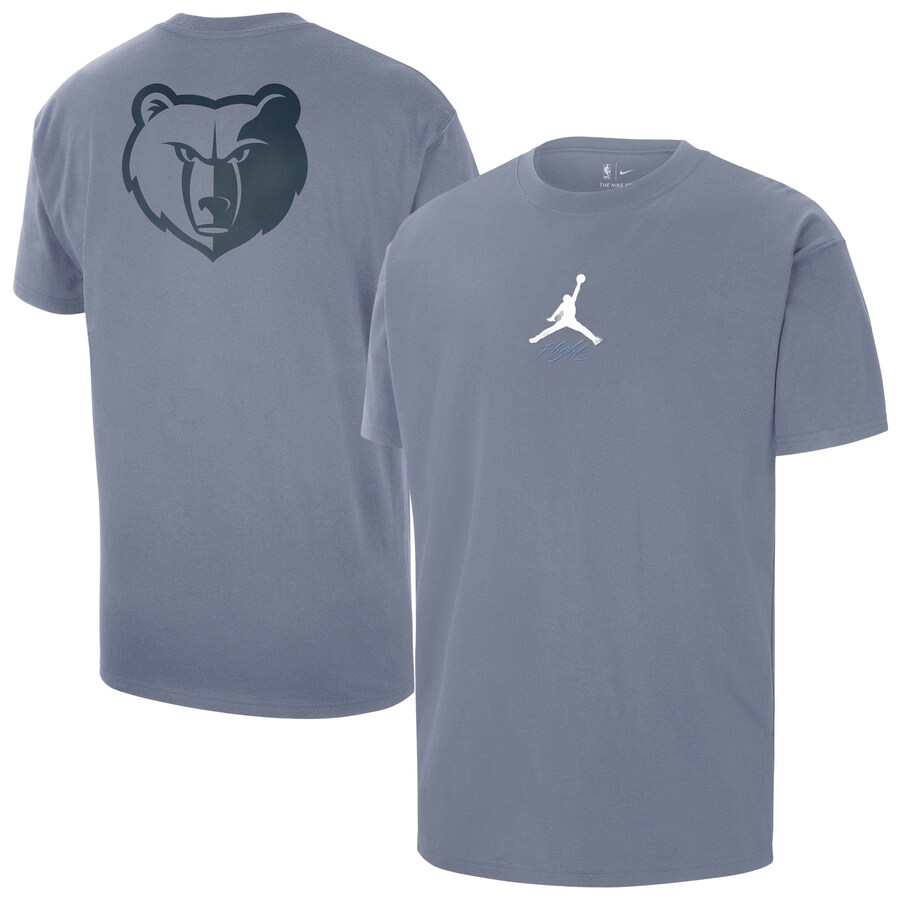 Men's Memphis Grizzlies Jordan Brand Blue Statement Edition Jumpman Flight Heavyweight T-Shirt - Puhuasuan