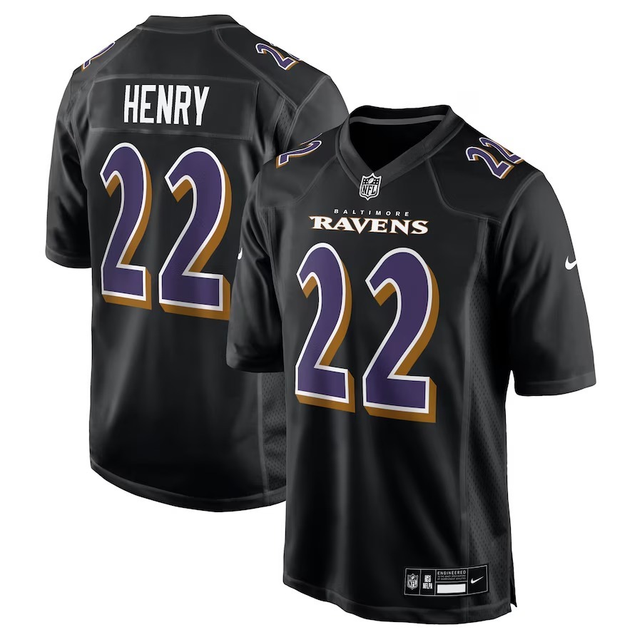 Men's Baltimore Ravens Derrick Henry Nike Carbon Black Fashion Jersey - Puhuasuan