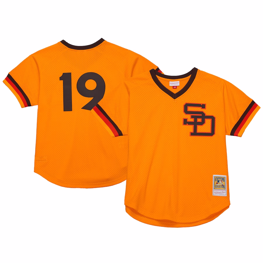 Men's San Diego Padres Tony Gwynn Mitchell & Ness Gold 1982 Authentic Cooperstown Collection Mesh Batting Practice Jersey - Puhuasuan