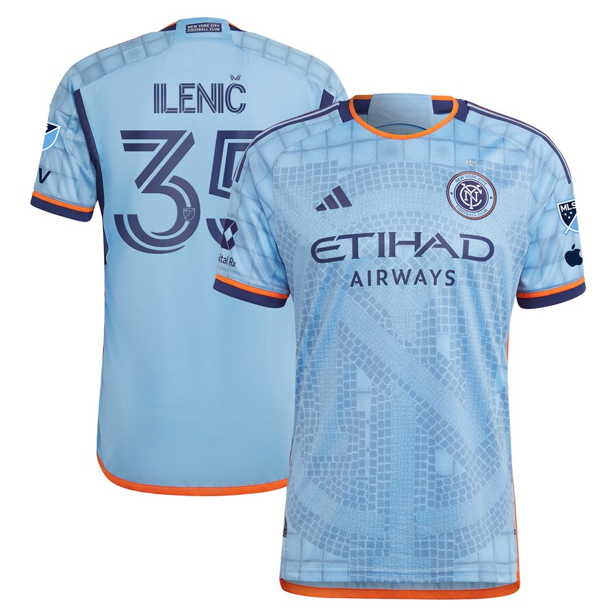 Men's New York City FC Mitja Ilenič adidas Light Blue 2024 The Interboro Kit Authentic Player Jersey - Puhuasuan