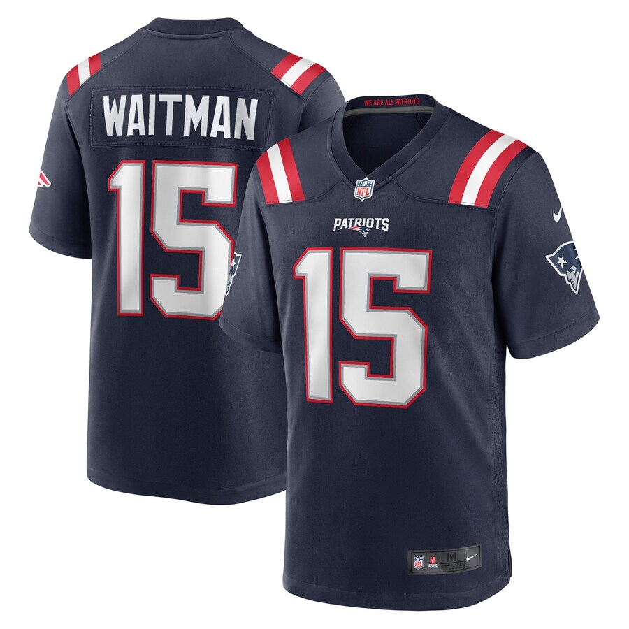 Men's New England Patriots Corliss Waitman Nike Navy Game Jersey - Puhuasuan