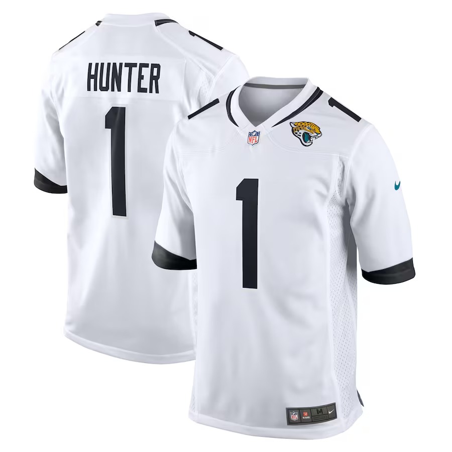 Men's Jacksonville Jaguars Travis Hunter Nike White 2025 NFL Draft First Round Pick Game Player Jersey - Puhuasuan