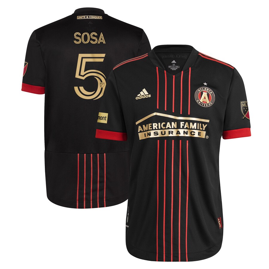 Men's Atlanta United FC Santiago Sosa adidas Black 2021 The BLVCK Kit Authentic Player Jersey - Puhuasuan