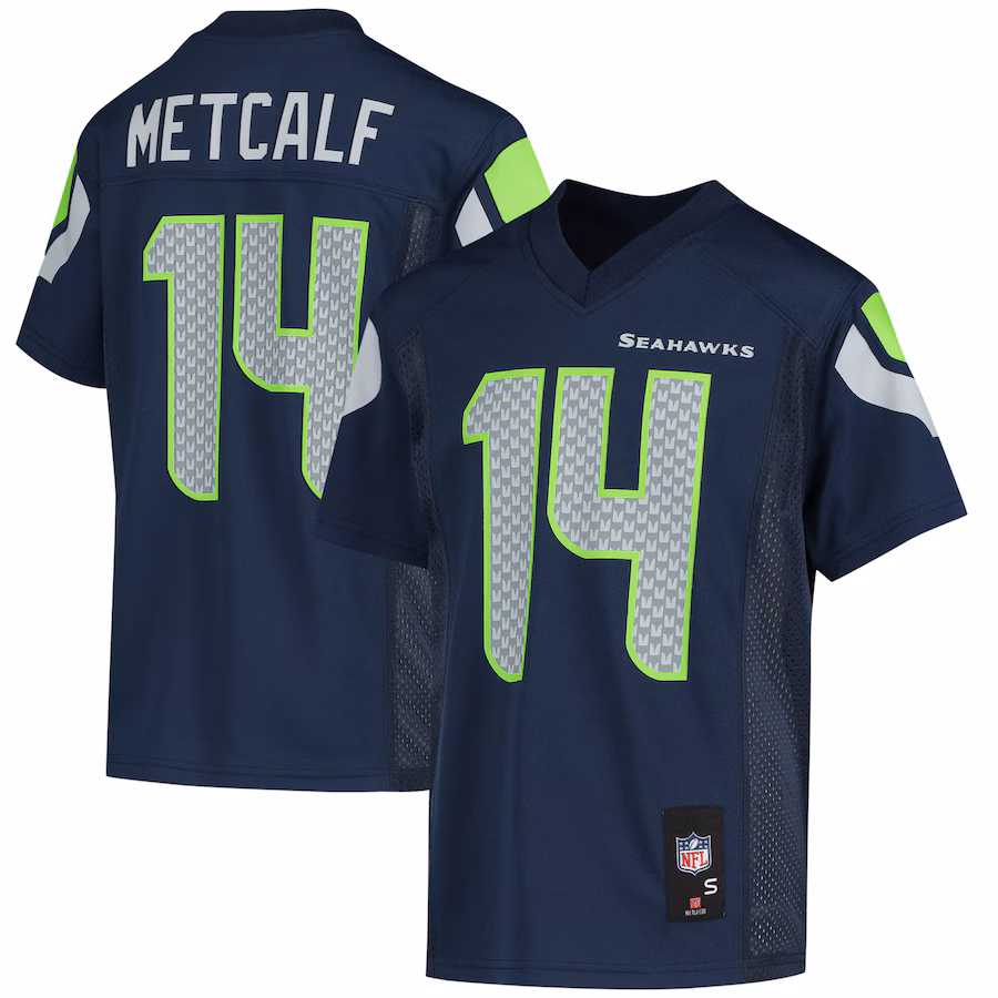 Youth Seattle Seahawks DK Metcalf Navy Replica Player Jersey - Puhuasuan