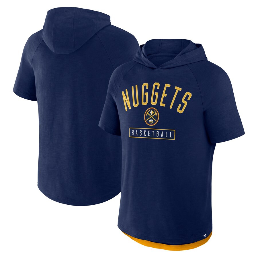 Men's Denver Nuggets Fanatics Athletic Navy Pass Legend Hooded T-Shirt - Puhuasuan
