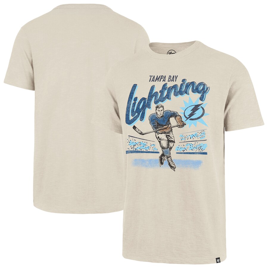 Men's Tampa Bay Lightning '47 Natural Hockey Player Golden Age Scrum T-Shirt - Puhuasuan