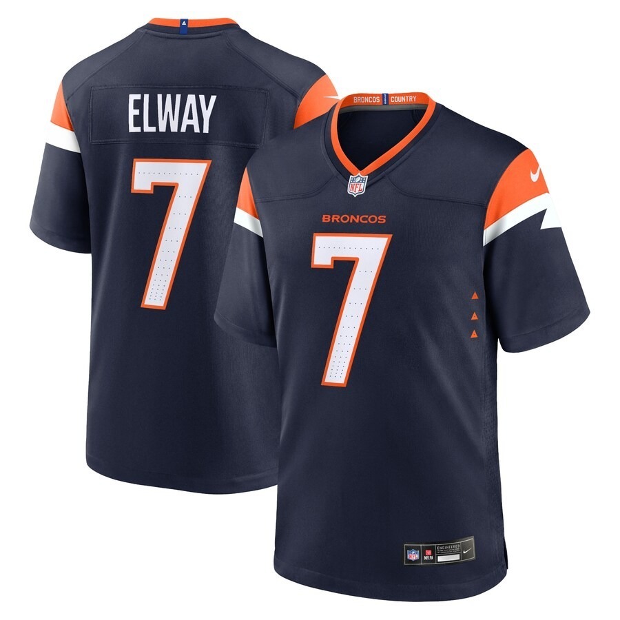 Men's Denver Broncos John Elway Nike Navy Mile High Collection Alternate Retired Player Game Jersey - Puhuasuan