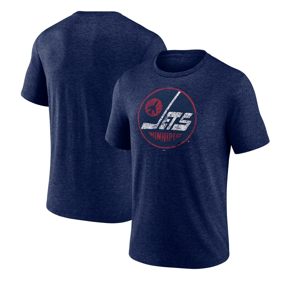 Men's Winnipeg Jets Navy Wheelhouse Tri-Blend T-Shirt - Puhuasuan