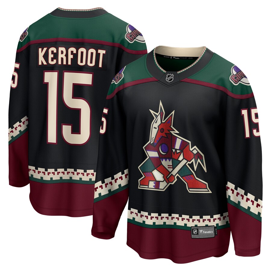 Men's Arizona Coyotes Alex Kerfoot Fanatics Branded Black Home Breakaway Jersey - Puhuasuan