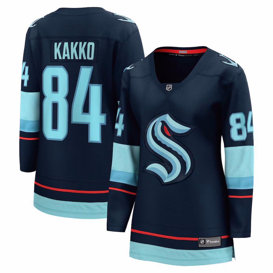 Women's Seattle Kraken Kaapo Kakko Fanatics Deep Sea Blue Home Breakaway Player Jersey - Puhuasuan
