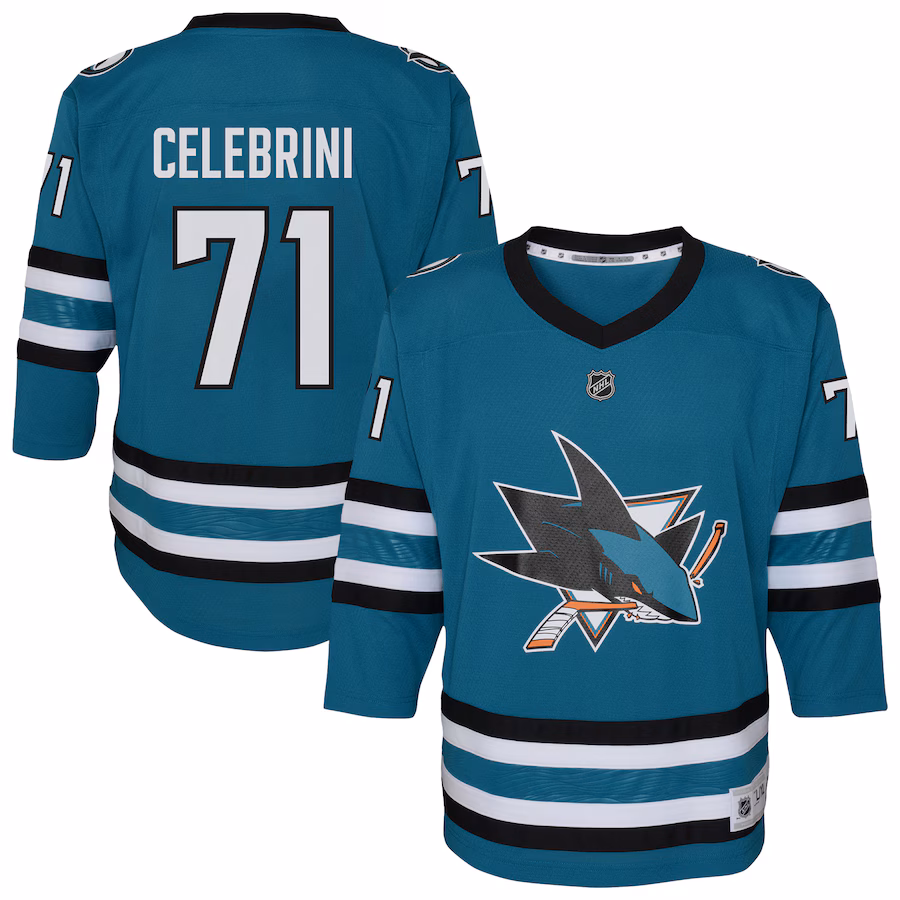 Youth San Jose Sharks Macklin Celebrini Outerstuff Teal Alternate Replica Player Jersey - Puhuasuan