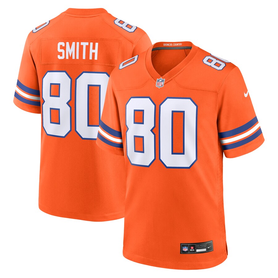 Men's Denver Broncos Rod Smith Nike Orange Mile High Collection 1977 Throwback Retired Player Game Jersey - Puhuasuan