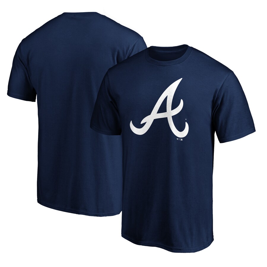 Men's Atlanta Braves Navy Team Color Primary Logo T-Shirt - Puhuasuan