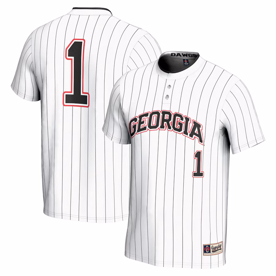 Unisex GameDay Greats #1 White Georgia Bulldogs Lightweight Softball Jersey - Puhuasuan