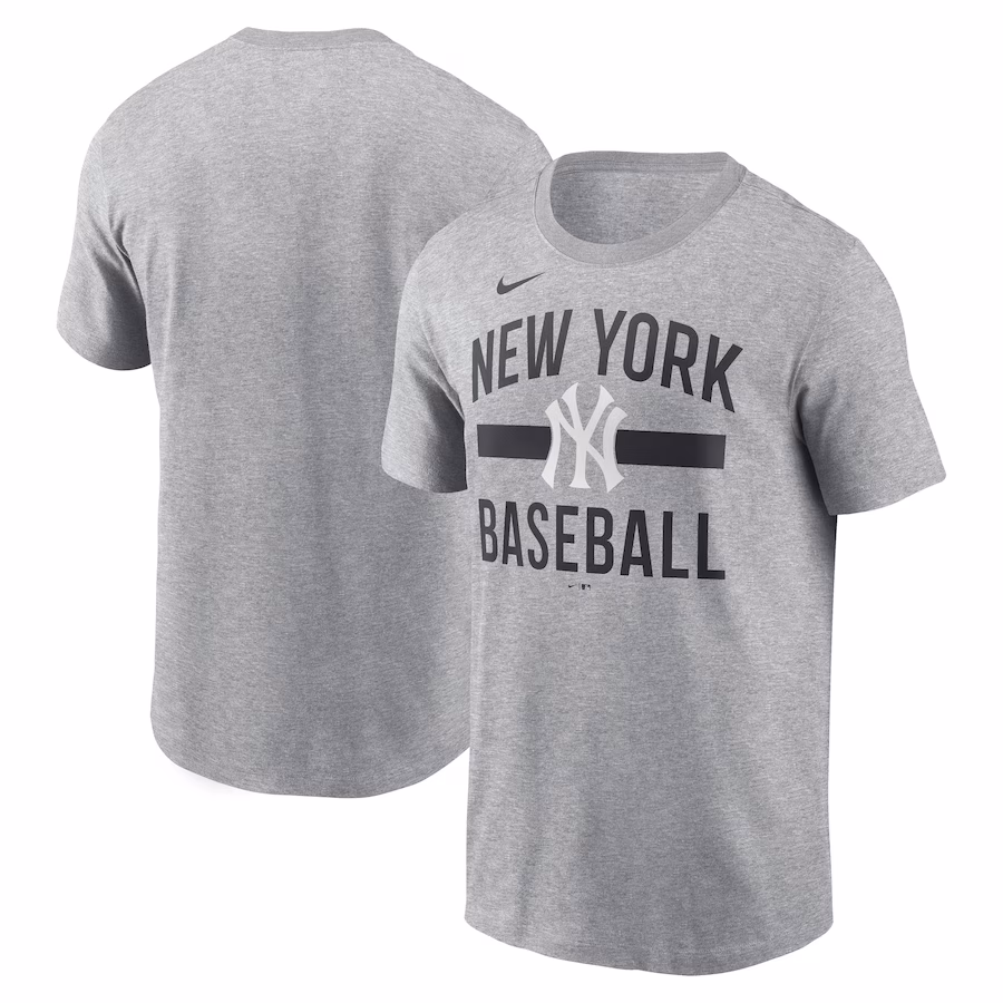 Men's New York Yankees Nike Heather Gray Arched T-Shirt - Puhuasuan