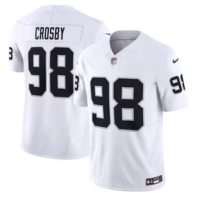 Men's Las Vegas Raiders Maxx Crosby Nike White Vapor F.U.S.E. Limited Jersey - Puhuasuan