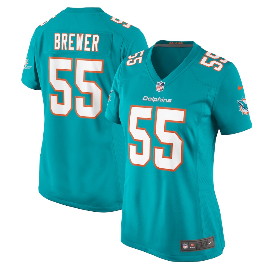 Women's Miami Dolphins Aaron Brewer Nike Aqua Game Jersey - Puhuasuan
