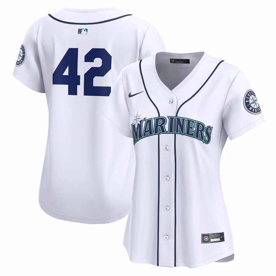 Women's Seattle Mariners  Nike White 2024 Jackie Robinson Day Home Limited Jersey - Puhuasuan