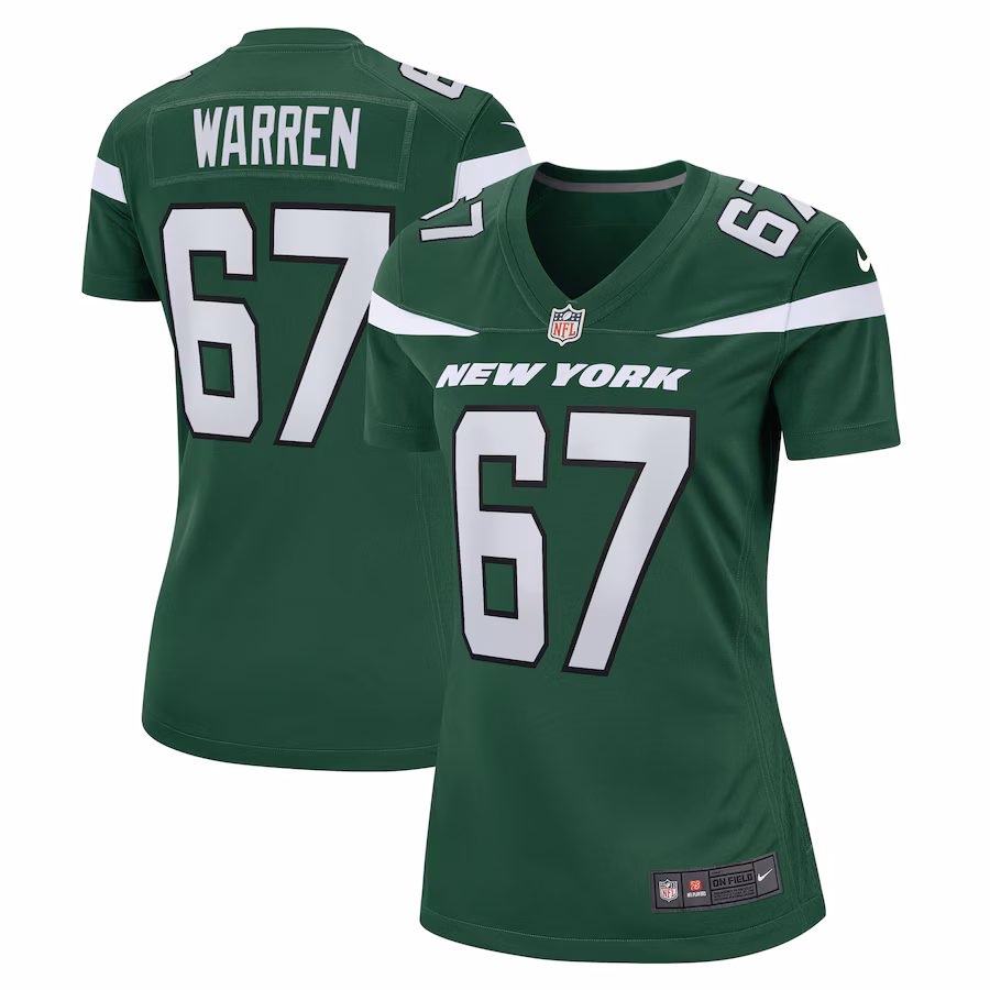 Women's New York Jets Carter Warren Nike Gotham Green  Game Jersey - Puhuasuan