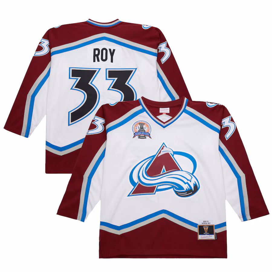 Men's Colorado Avalanche Patrick Roy White 2000-01 Power Play Jersey - Puhuasuan