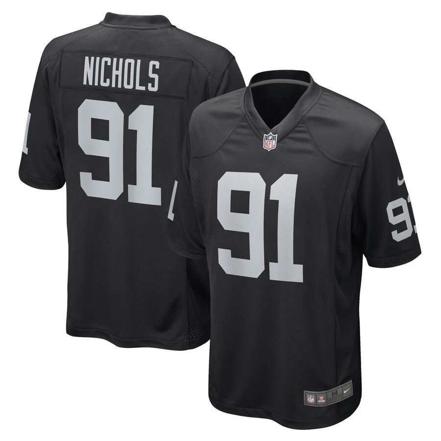 Men's Las Vegas Raiders Bilal Nichols Nike Black Game Player Jersey - Puhuasuan