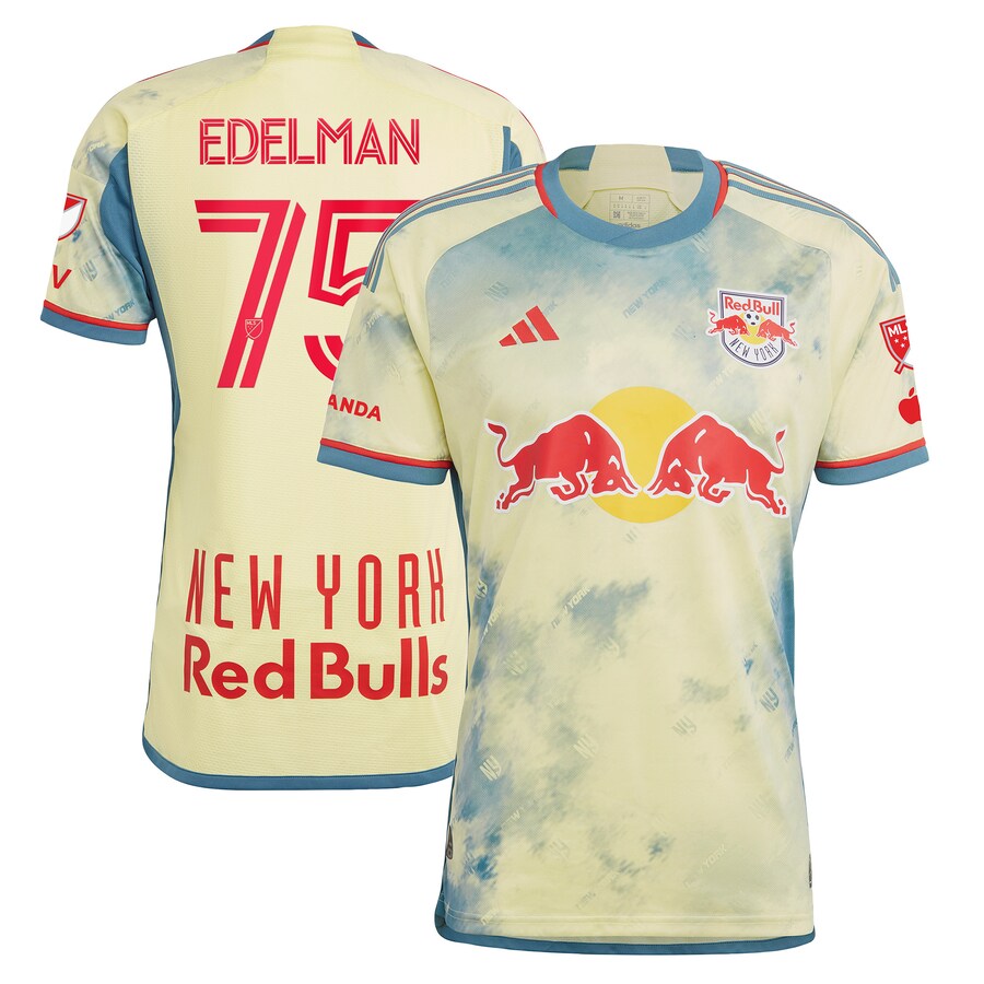 Men's New York Red Bulls Daniel Edelman adidas Yellow 2023 Daniel Patrick Kit Authentic Jersey - Puhuasuan