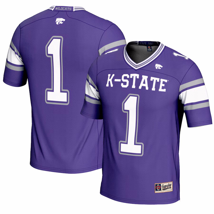 Youth GameDay Greats #1 Purple Kansas State Wildcats Endzone Football Jersey - Puhuasuan