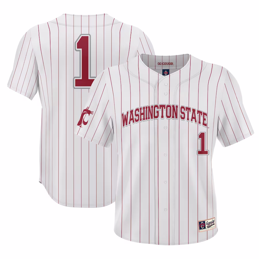 #1 Washington State Cougars GameDay Greats Lightweight Baseball Jersey - White - Puhuasuan