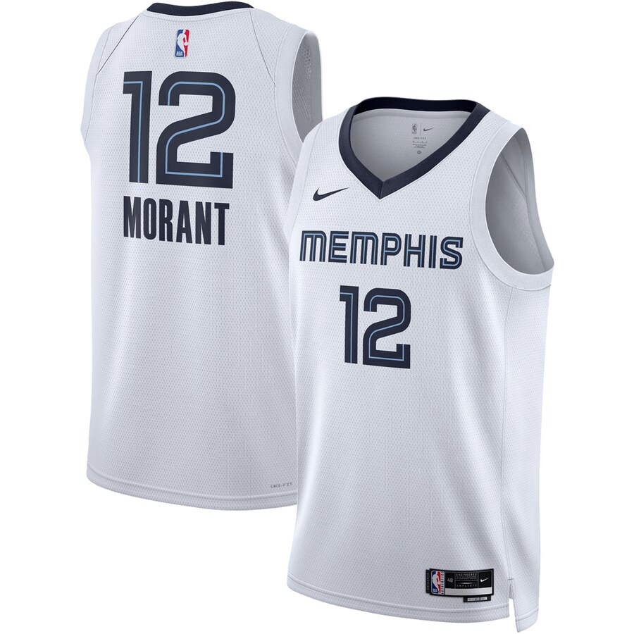 Unisex Memphis Grizzlies Ja Morant Nike White Swingman Jersey - Association Edition - Puhuasuan