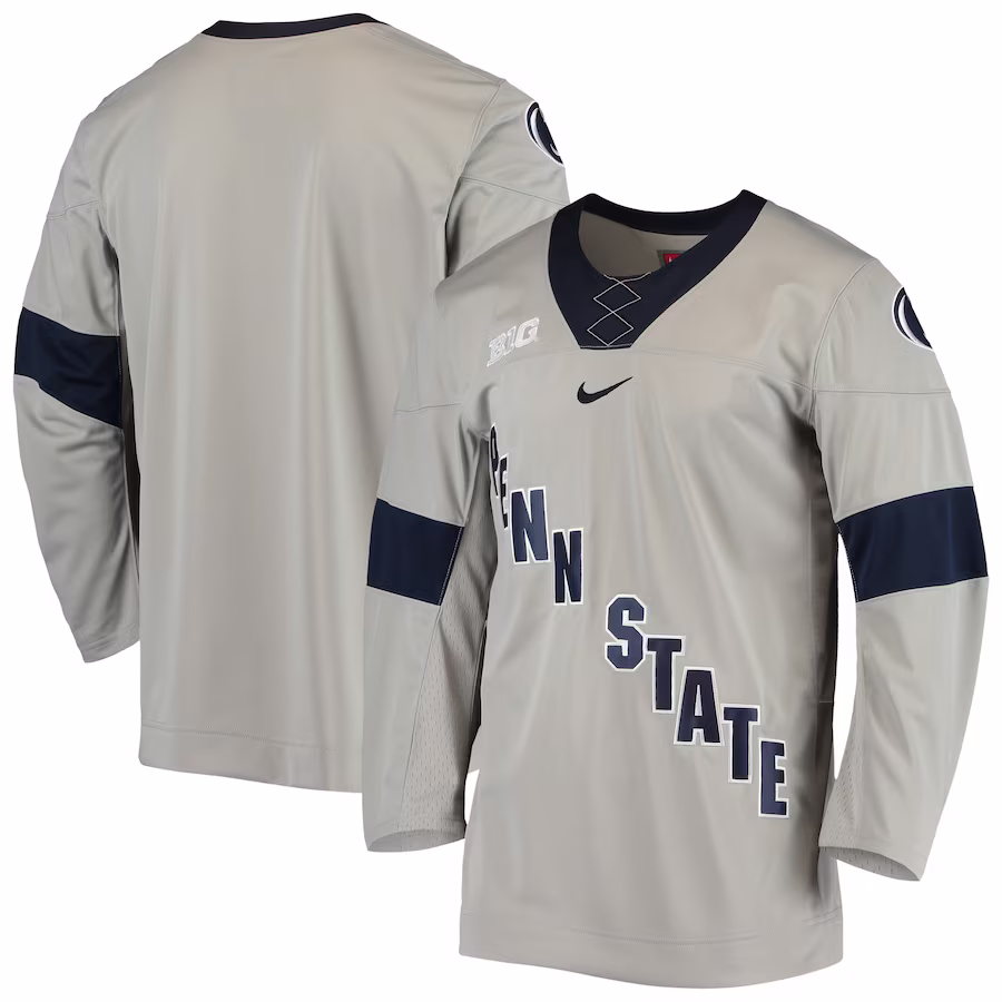 Penn State Nittany Lions Nike Replica Hockey Jersey - Gray - Puhuasuan