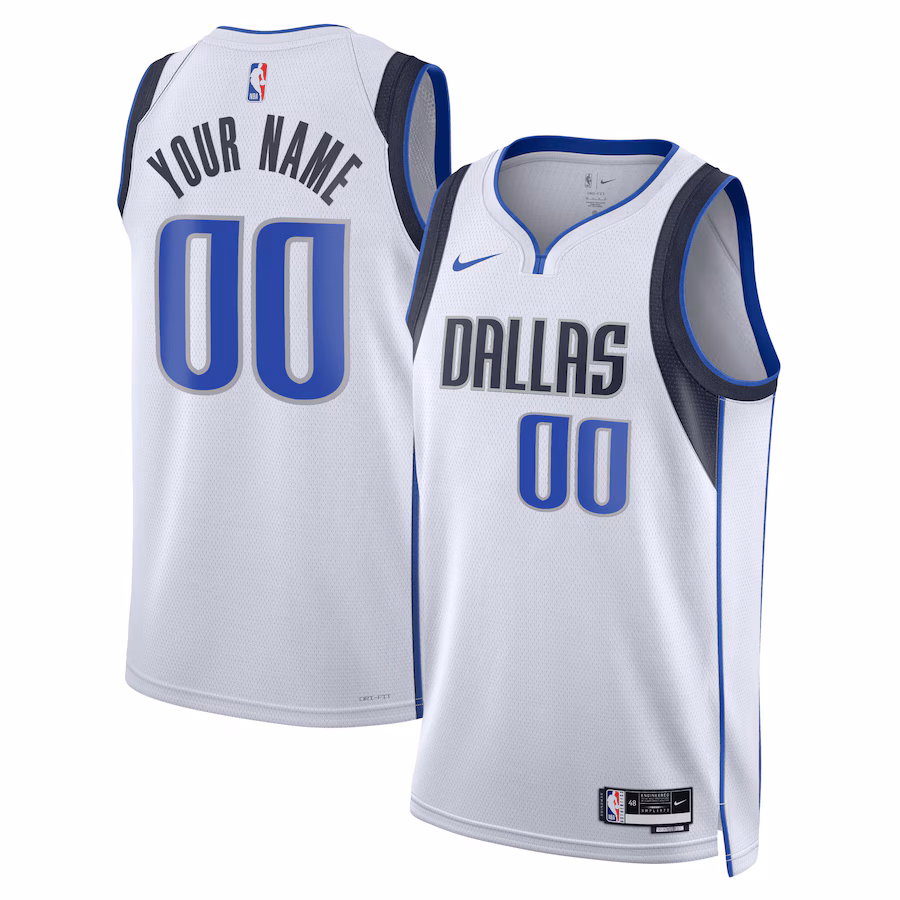 Unisex Dallas Mavericks Nike White Swingman Custom Jersey - Association Edition - Puhuasuan