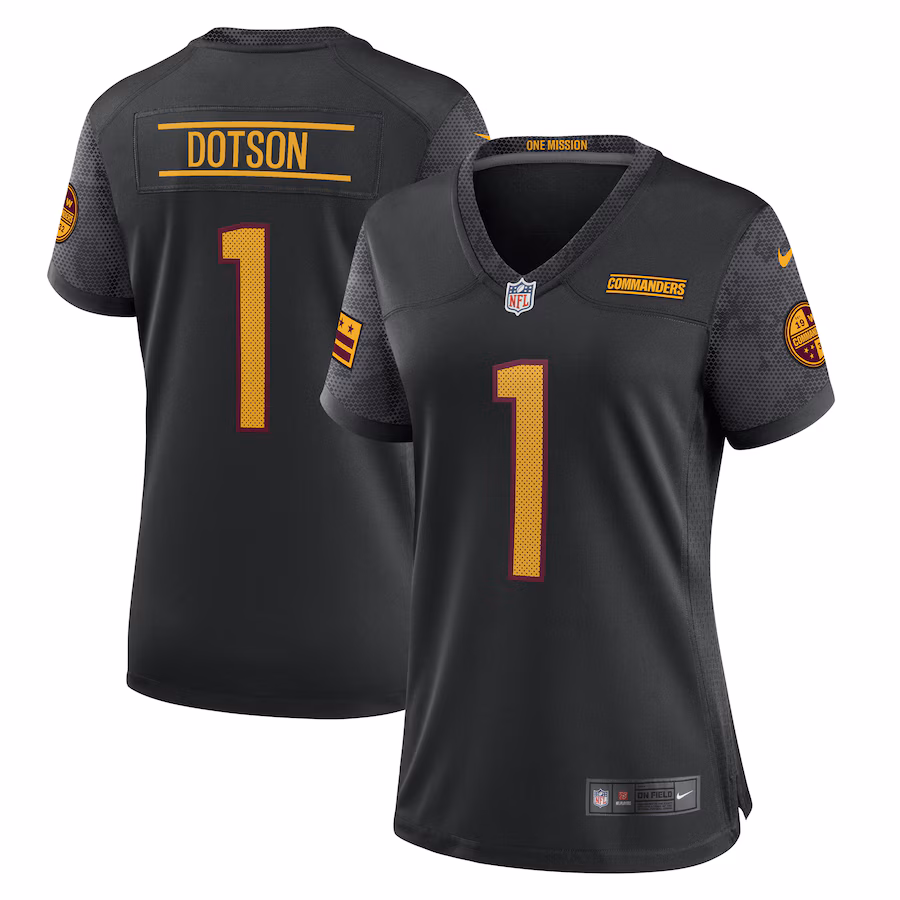 Women's Washington Commanders Jahan Dotson Nike Black Player Jersey - Puhuasuan