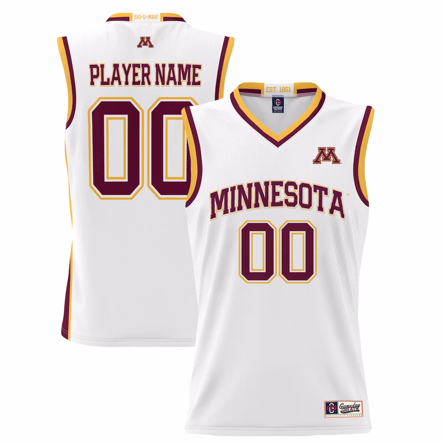 Minnesota Golden Gophers GameDay Greats Youth NIL Pick-A-Player Lightweight Basketball Jersey - White - Puhuasuan