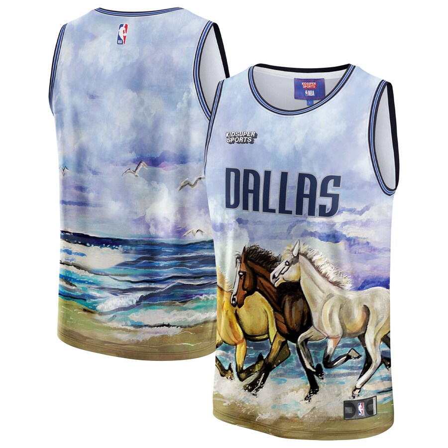 Unisex Dallas Mavericks NBA & KidSuper Studios by Fanatics Blue Hometown Jersey - Puhuasuan
