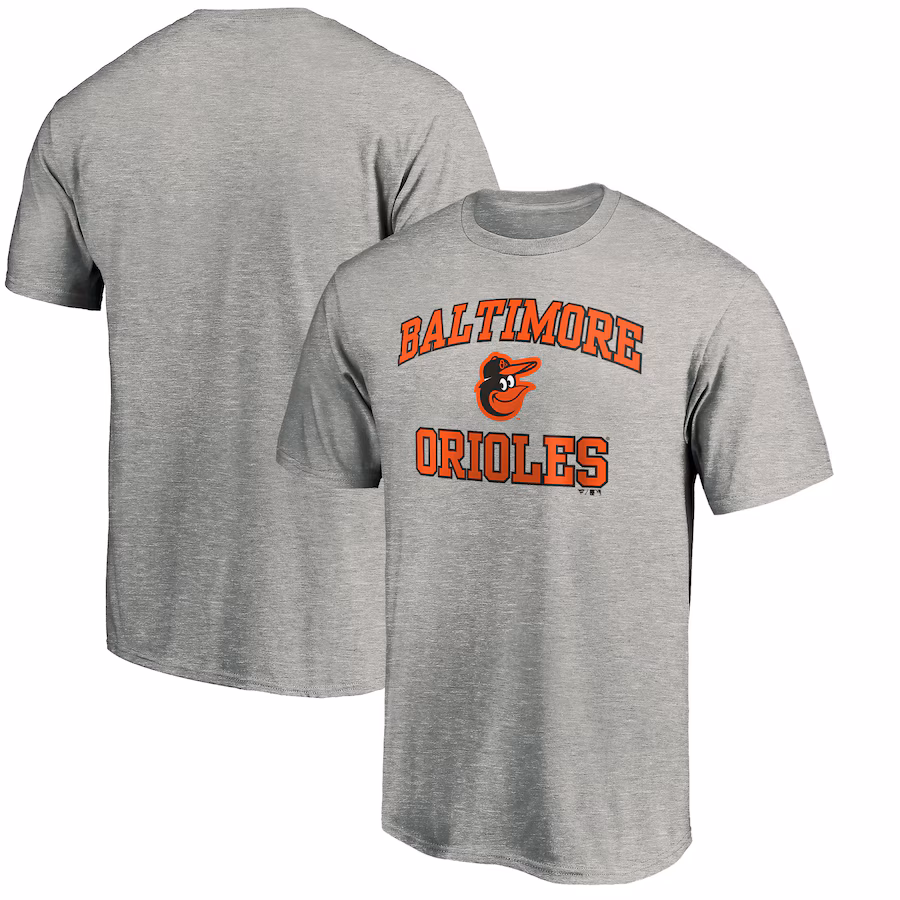 Men's Baltimore Orioles Fanatics MTO Label Heather Gray Heart & Soul T-Shirt - Puhuasuan