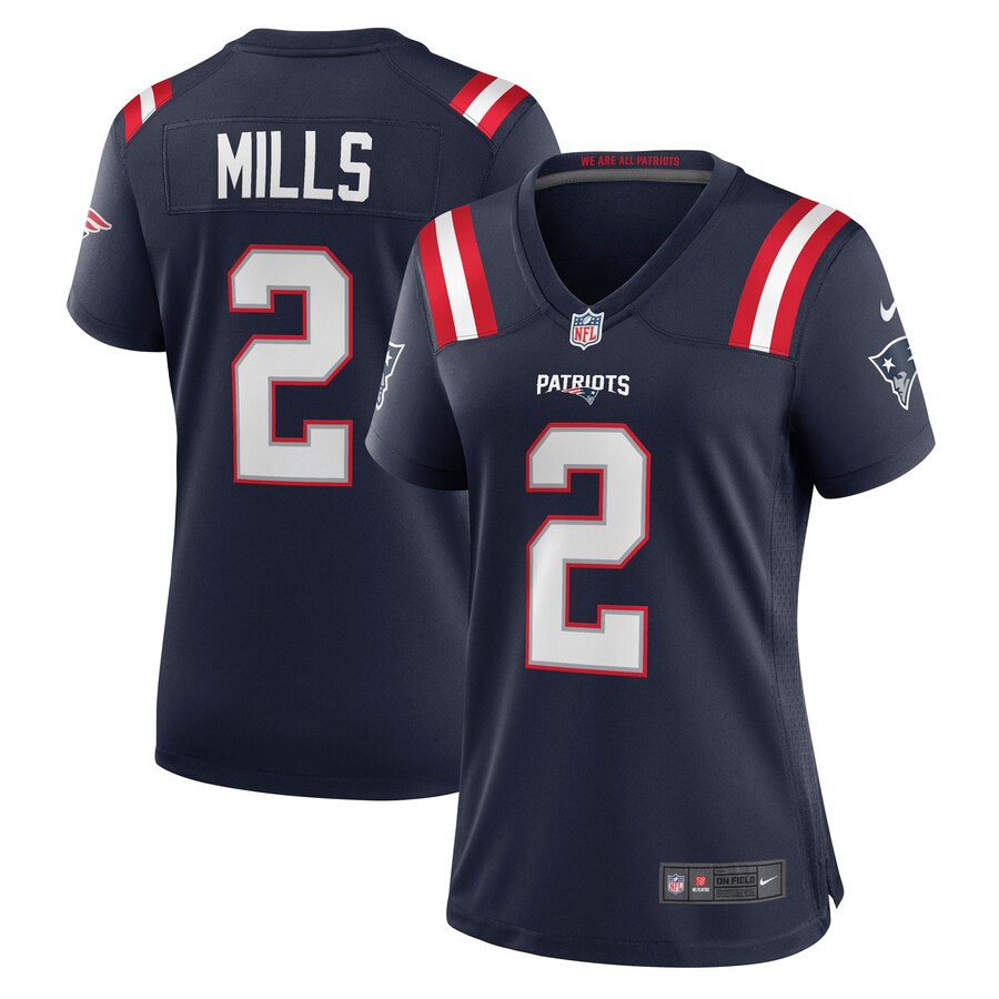 Women's New England Patriots Jalen Mills Nike Navy Game Player Jersey - Puhuasuan