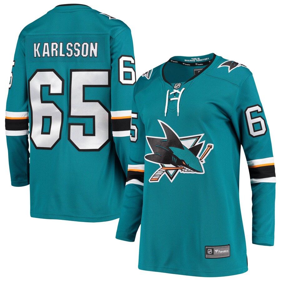 Women's San Jose Sharks Erik Karlsson Fanatics Branded Teal Breakaway Home Player Jersey - Puhuasuan