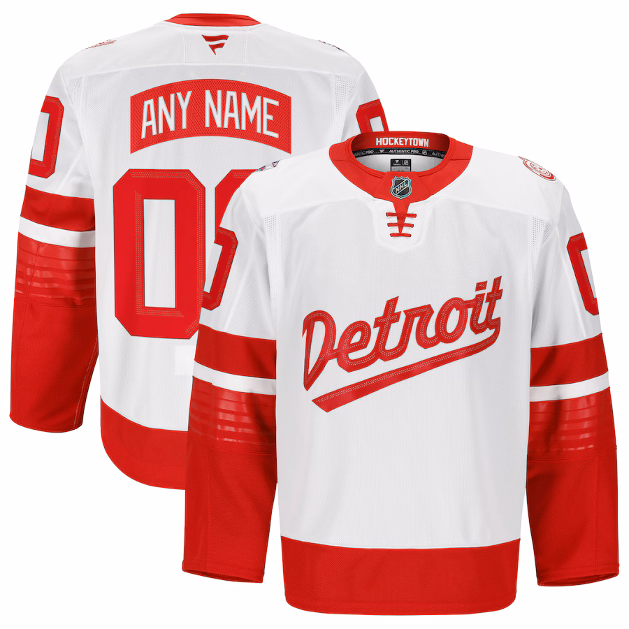 Men's Detroit Red Wings Fanatics White 2025 NHL Stadium Series Authentic Pro Pick-A-Player Jersey - Puhuasuan