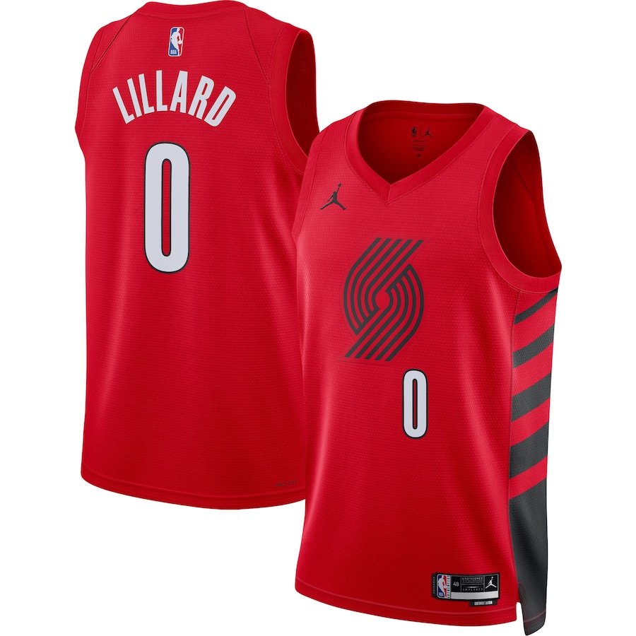 Unisex Portland Trail Blazers Damian Lillard Jordan Brand Red Swingman Jersey - Statement Edition - Puhuasuan