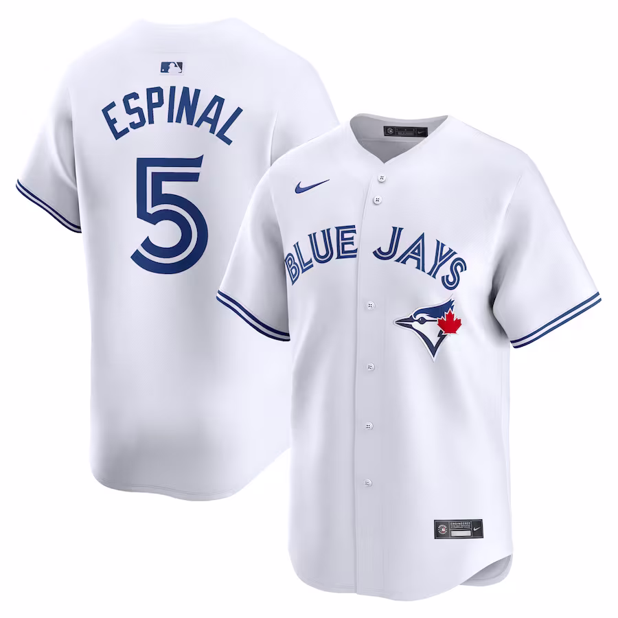 Men's Toronto Blue Jays Santiago Espinal Nike White Home Limited Player Jersey - Puhuasuan